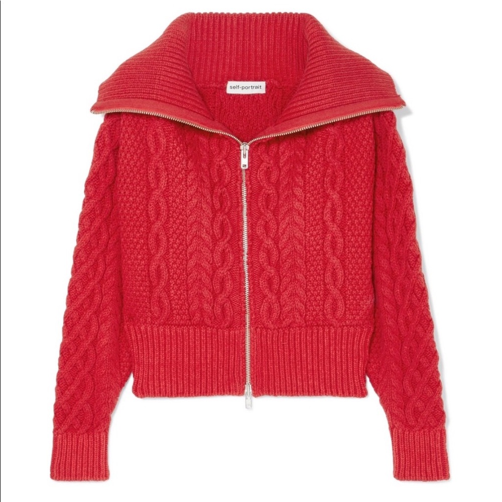 Cable-knit cotton and wool-blend cardigan